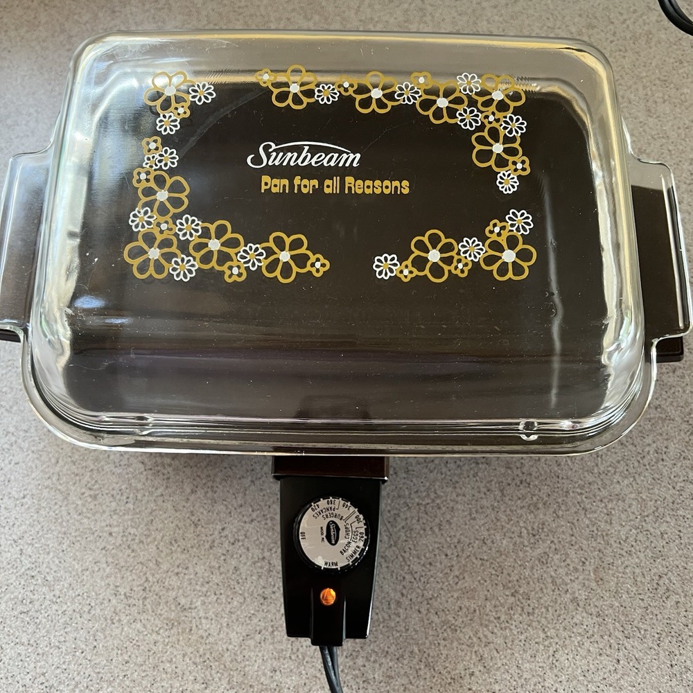 Vtg 70's Retro Sunbeam Electric Frypan Steamer For All Reasons Camping Travel